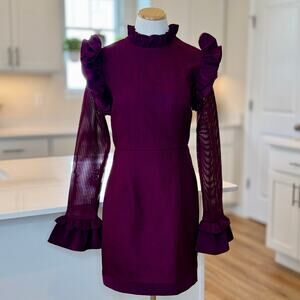 Ammo | Deep Purple De La Loire Dramatic Ruffle Long Sleeve Dress